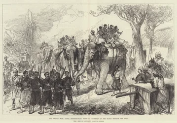 Der Afghanische Krieg, Cabul-Expeditionskorps, 3. Goorkhas auf dem Marsch durch den Terai